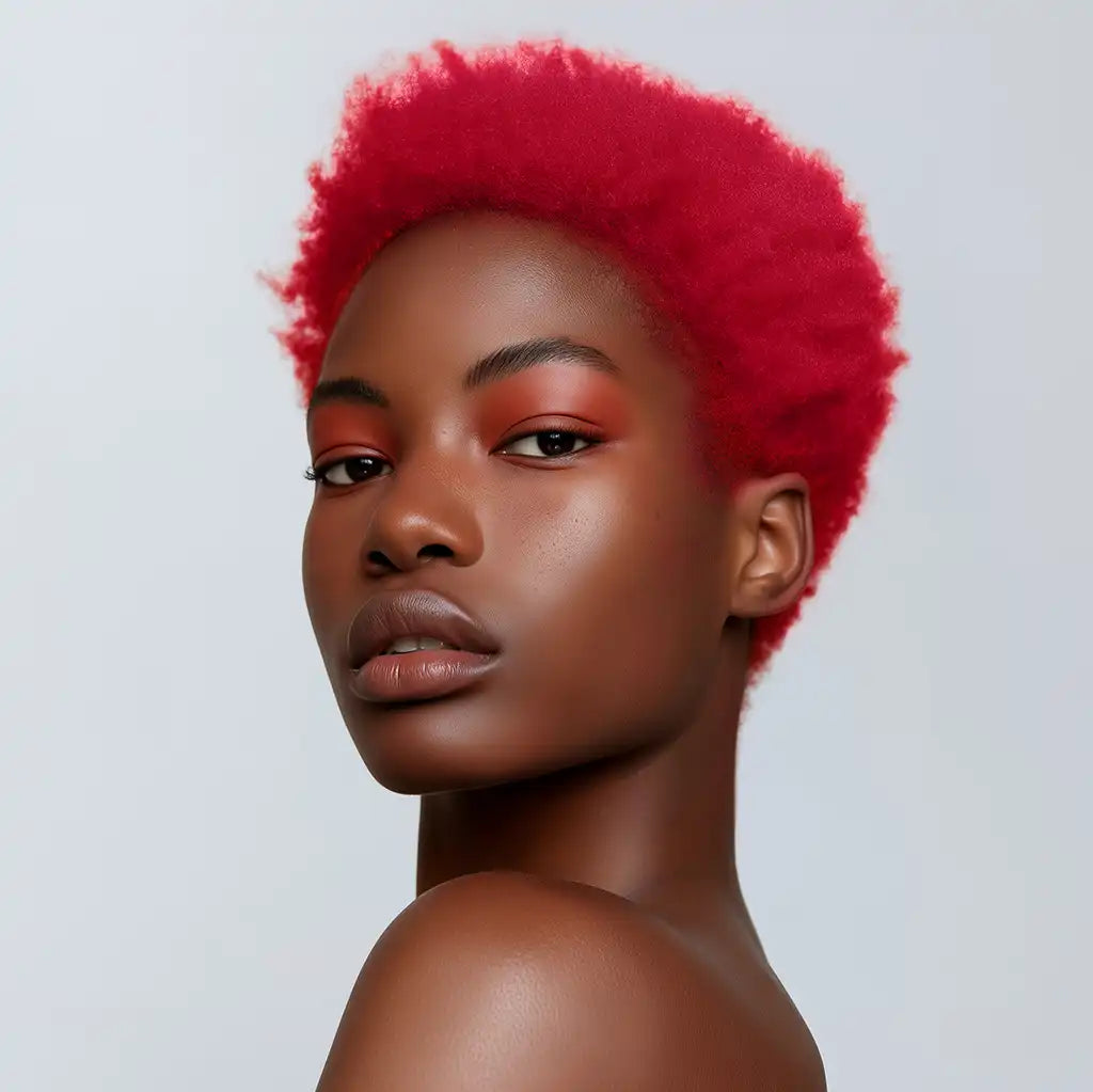 Stargazer hot red semi permanent hair colour model