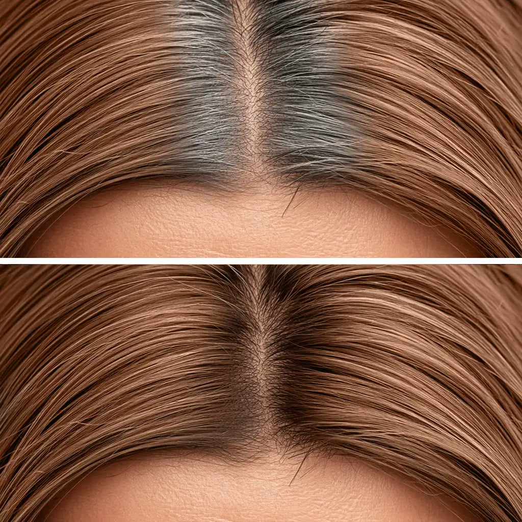 Stargazer Brown hair root cover up mascara on hair
