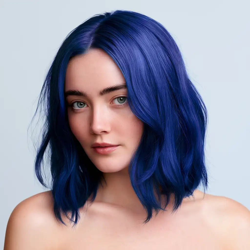 Stargazer royal blue semi permanent hair colour model
