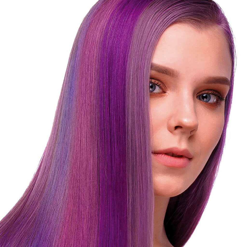 Stargazer Yummy Hair Colour Strips Kit - Violet Model Swatch 