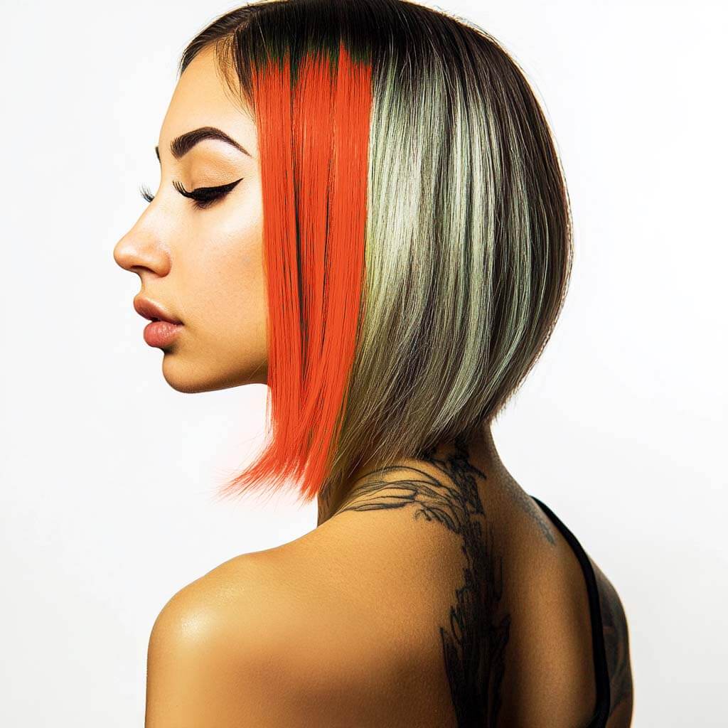 Model showing Neon Hair Mascara orange - Stargazer